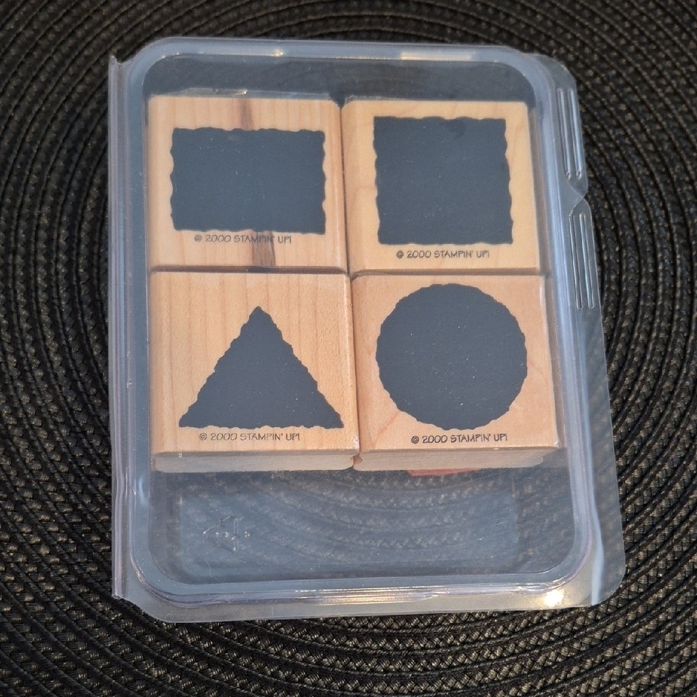 STAMPIN' UP! Retired 2000 'Little Shapes' Stamp Set, Set of 4 Stamps